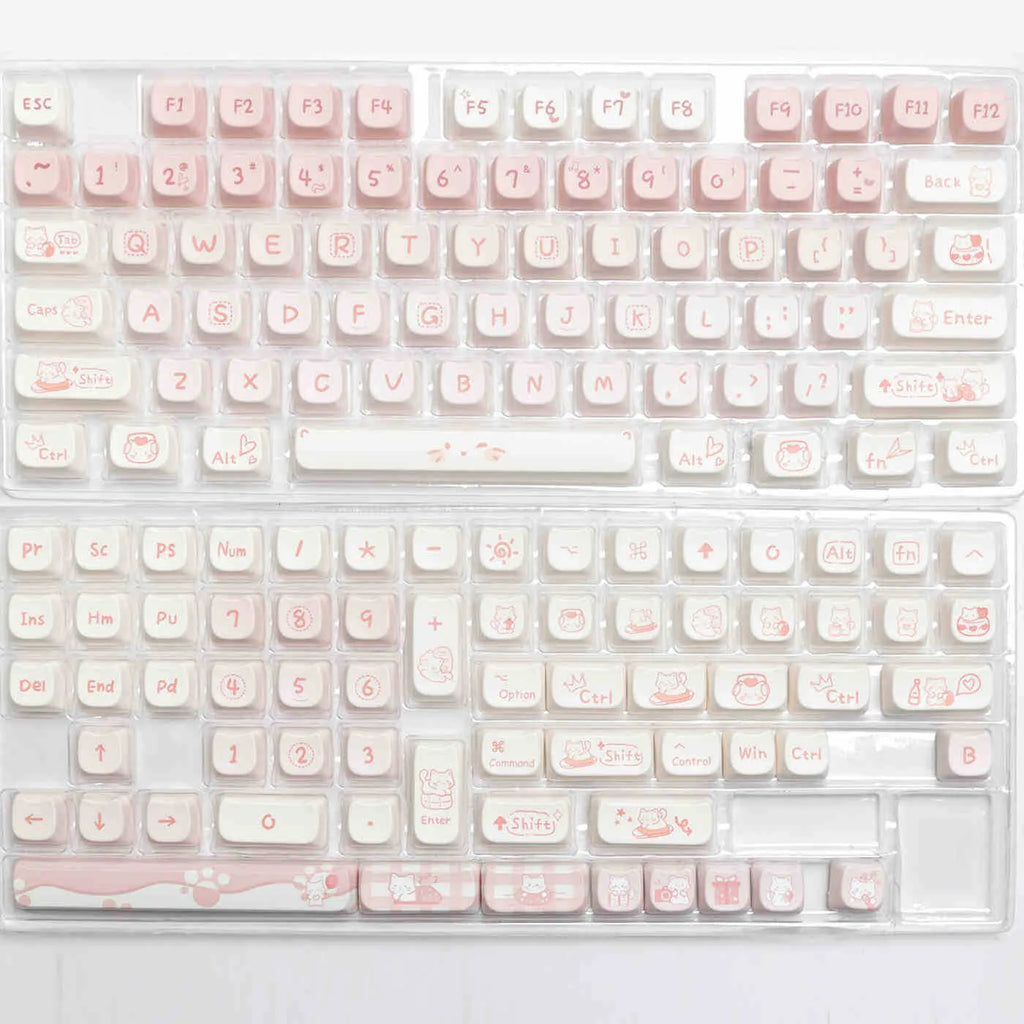 Full set of PBT sublimation printed key caps for mechanical keyboards with over 98 keys