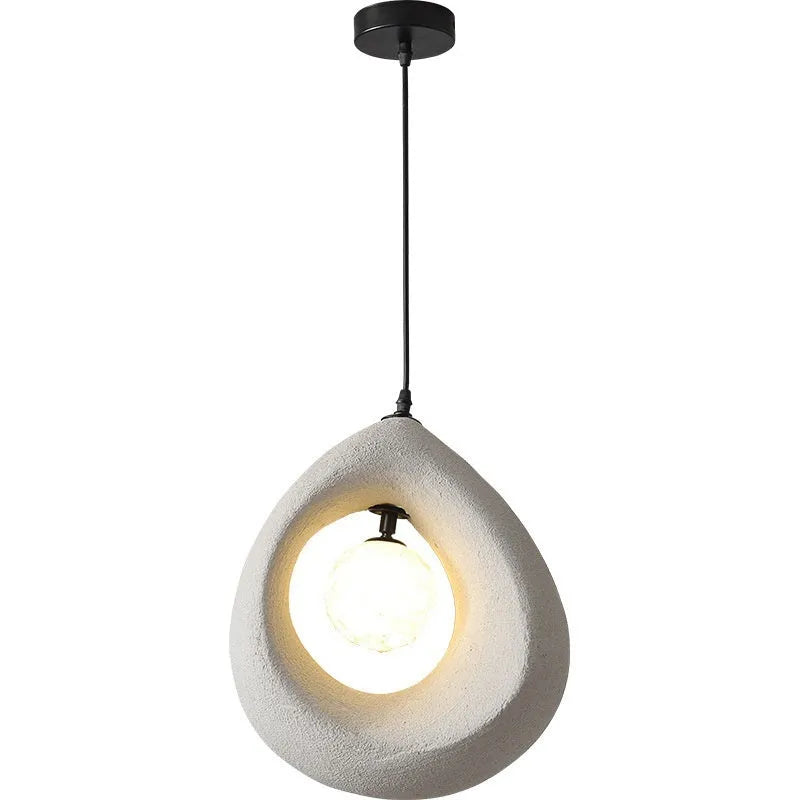 Modern retro restaurant chandelier with milky white glass lampshade