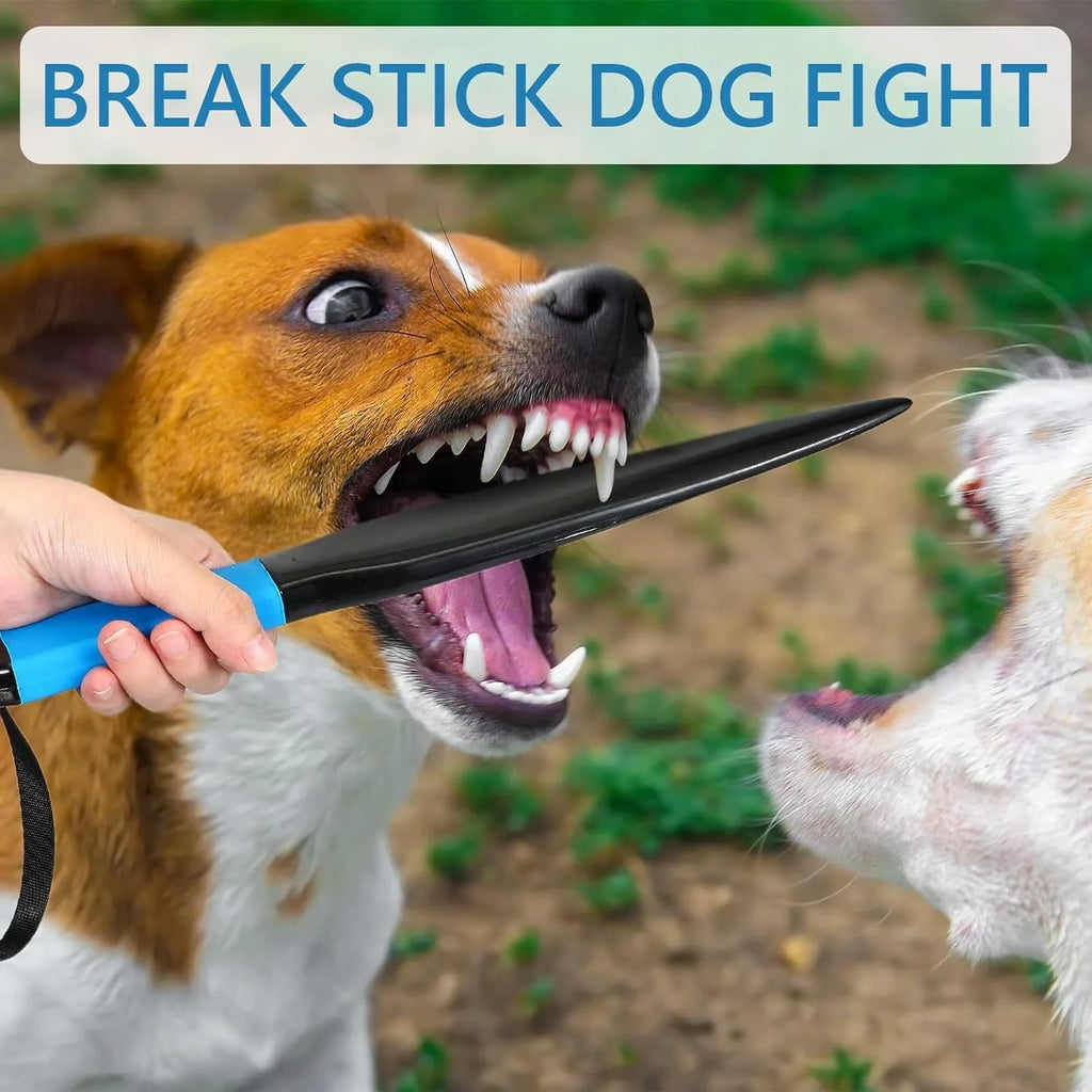 Blue handled nylon dog break stick training tool for small medium dogs