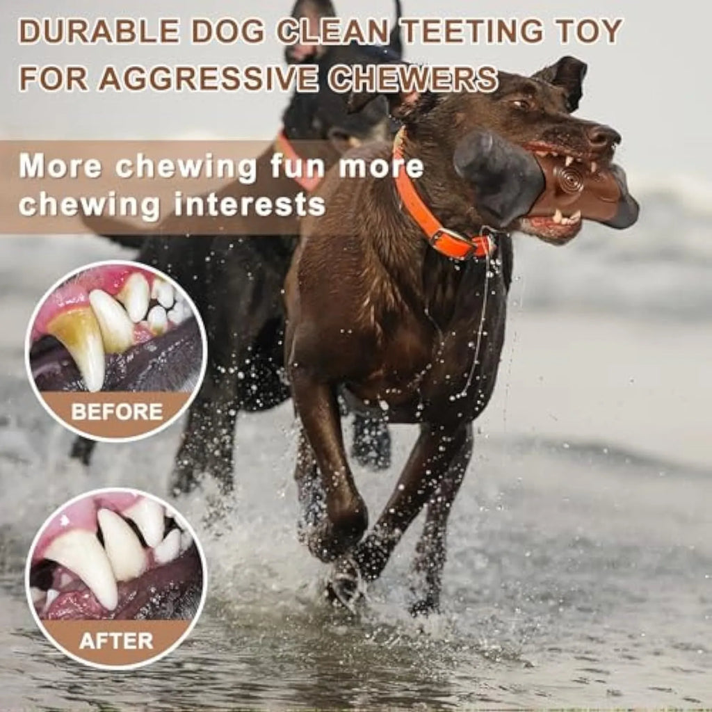 Branch-shaped nylon dog chew toy with bacon flavouring for large breed aggressive chewers