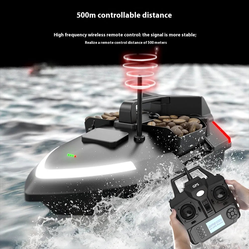 GPS remote control fishing boat with Beidou positioning system and LED lights