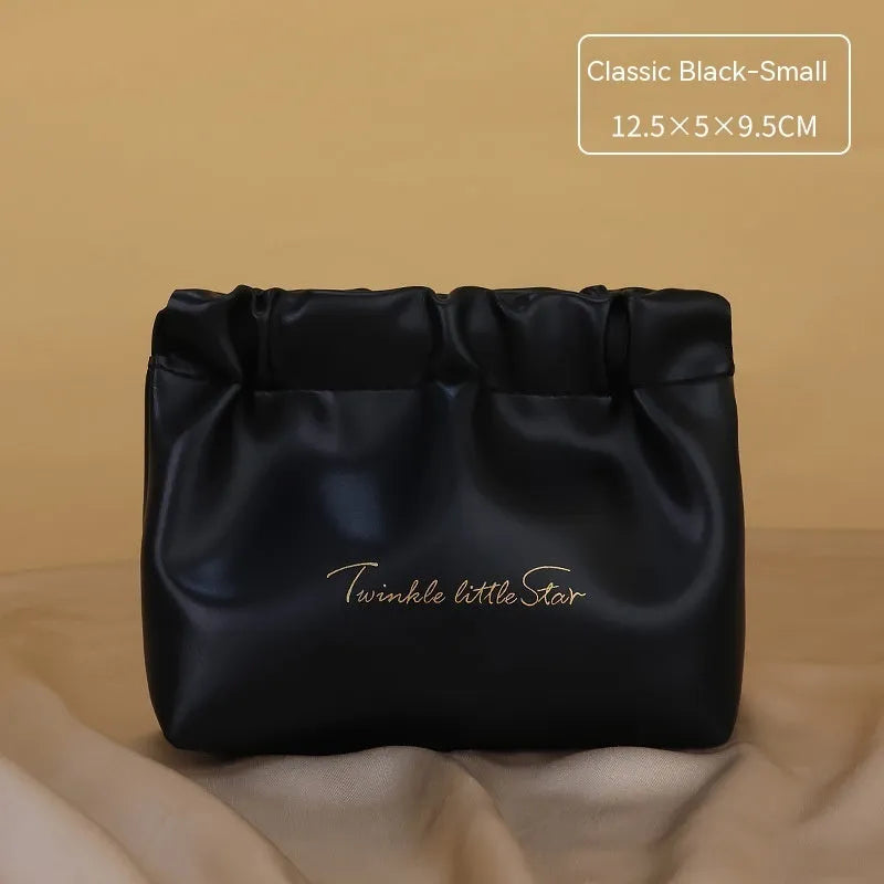 Large capacity leather travel toiletry bag in PU with dry wet separation compartments