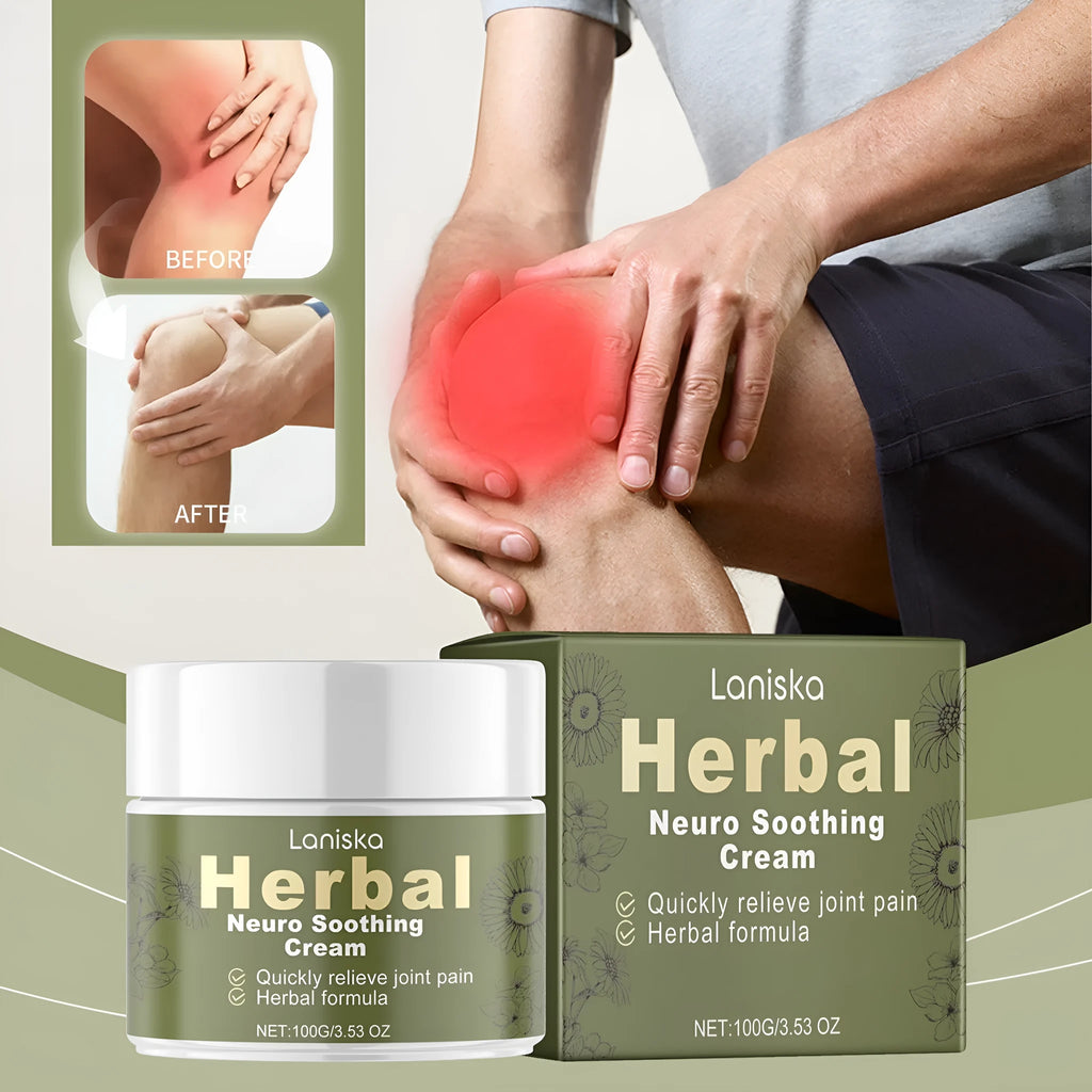 100g container of botanical body care cream with arnica, pepper and mugwort ingredients
