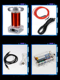 Tesla coil driver board unit with controller and cables for high-voltage arc demonstrations