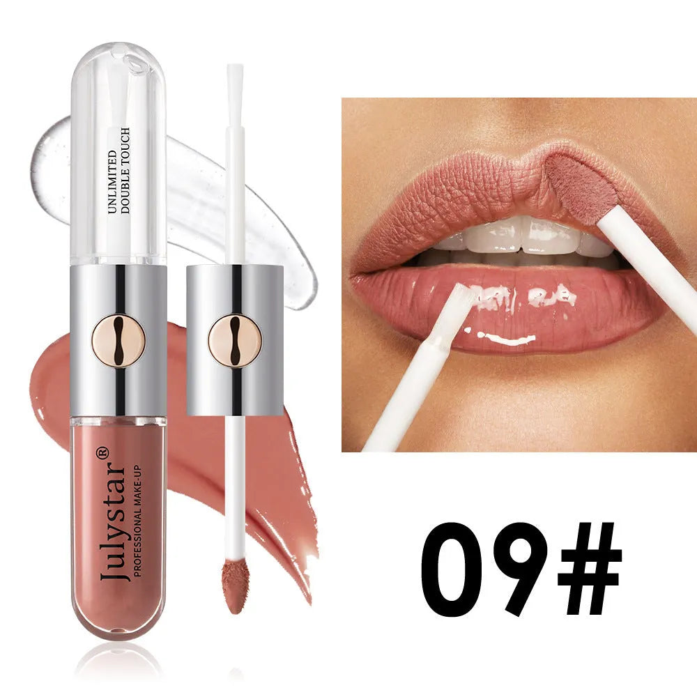 Women's long-lasting lip gloss tube in one of nine shades, 6ml net content, with moisturising formula.