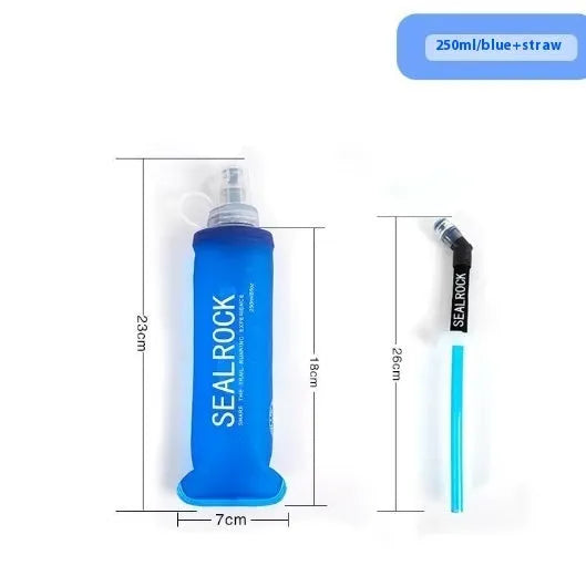 Plastic portable drinking straw with suction tube for outdoor hydration