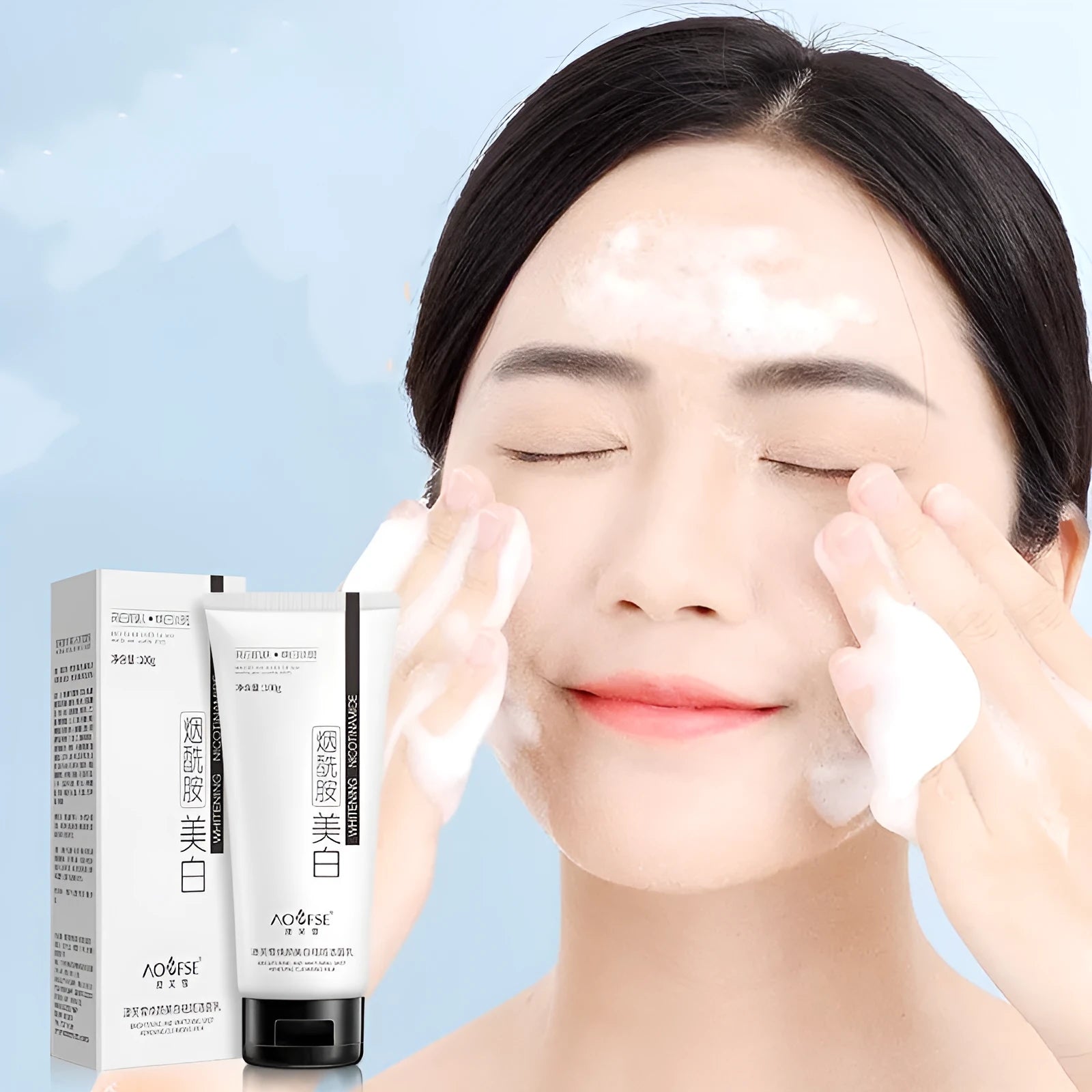 100ml tube of whitening facial cleanser for freckle removal and pore cleansing