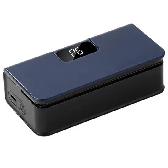Small portable mini heat sealing machine for plastic food bags in white or blue