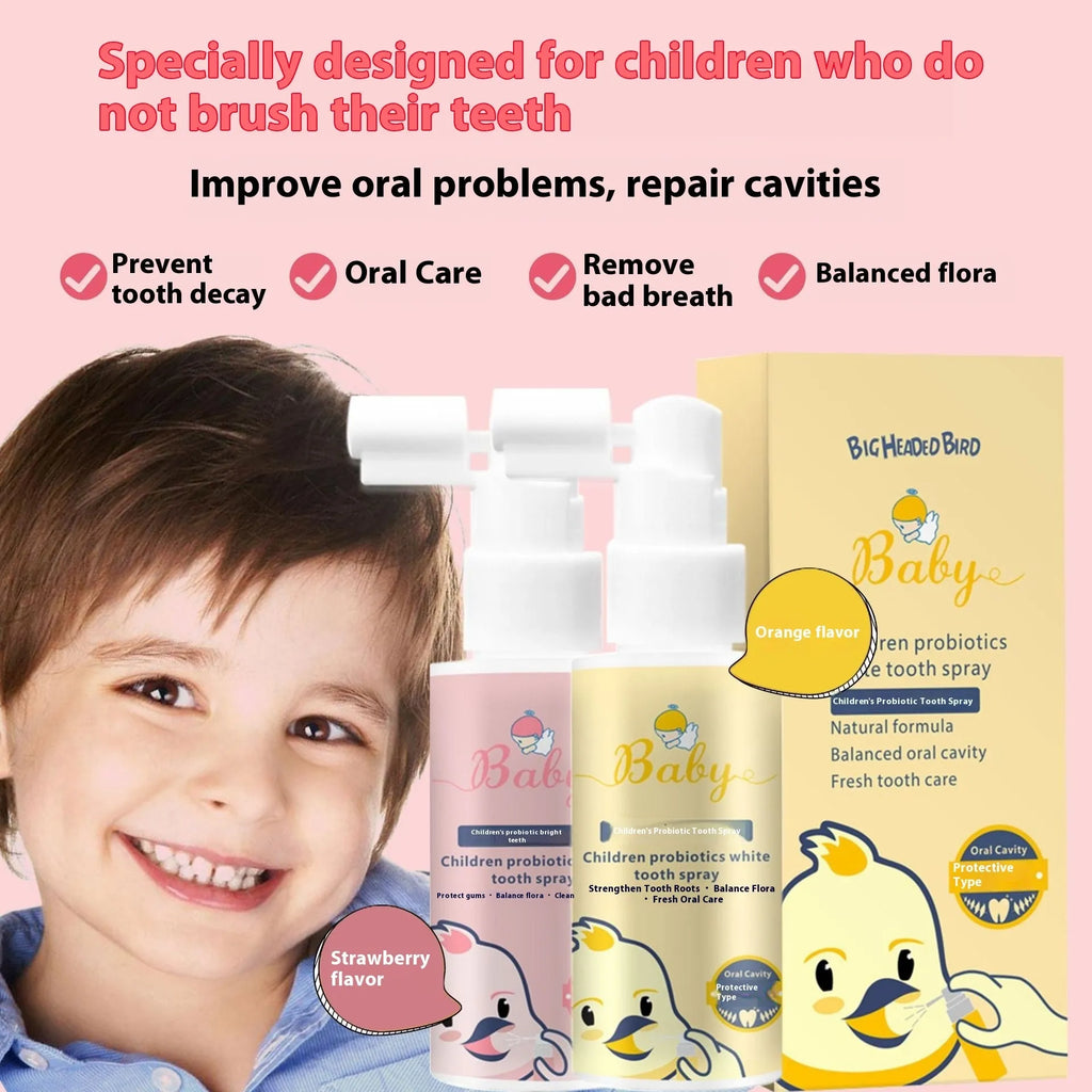 Children's probiotics white teeth cleaning spray bottle with 40ml anticavity oral spray