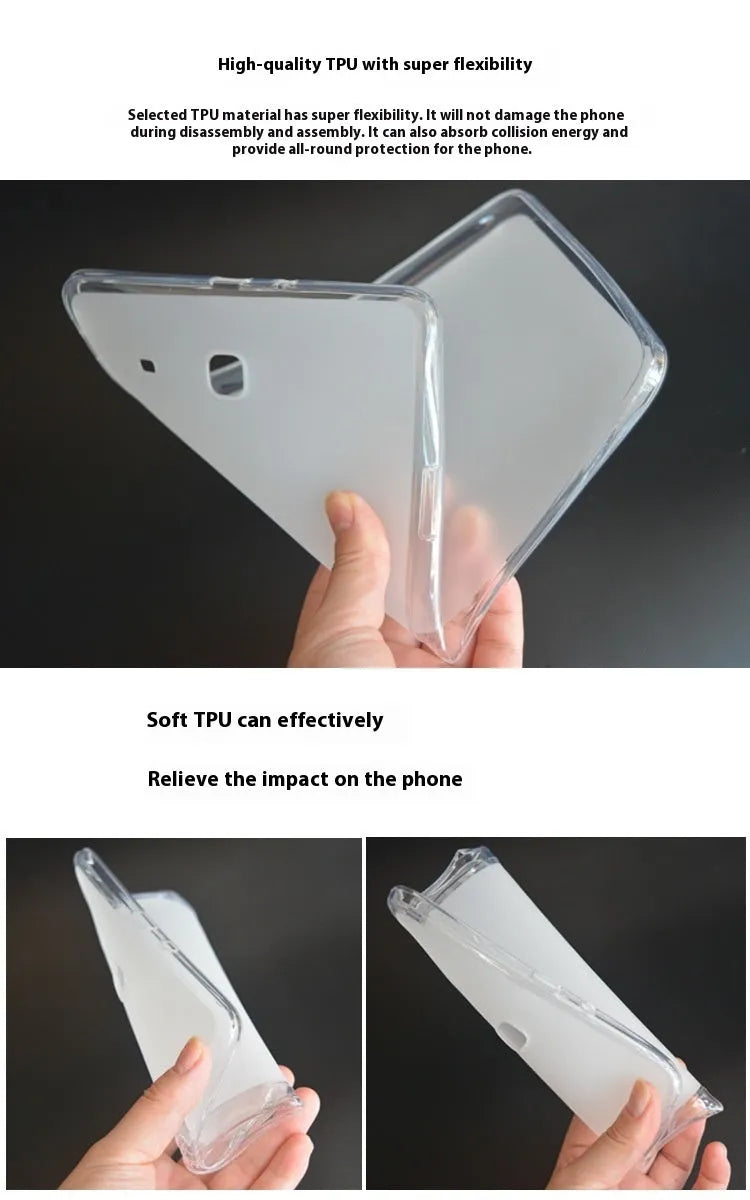 Clear transparent white ultra-thin silicone protective case for a tablet