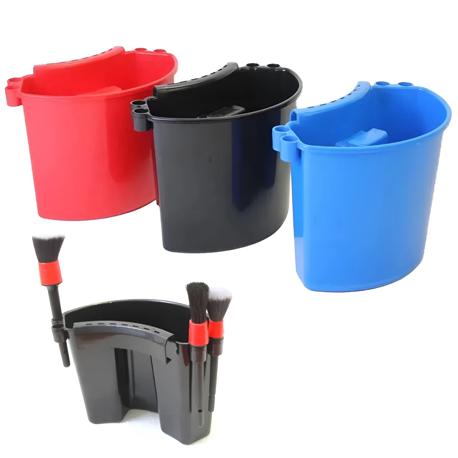 Car washing bucket in choice of four colours: black, red, blue or pink