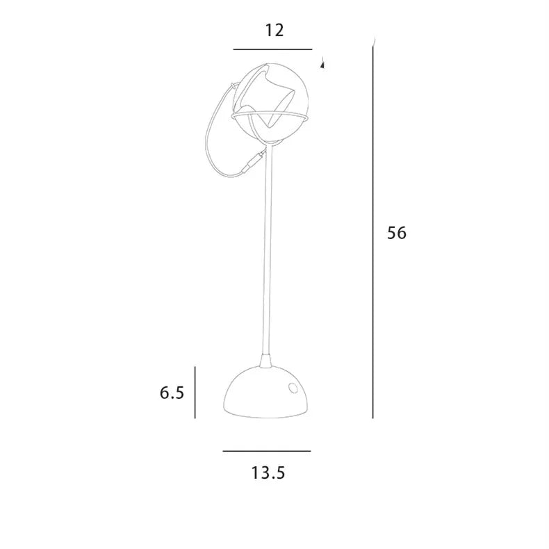 LED desk lamp with glass lampshade and touch switch dimming control
