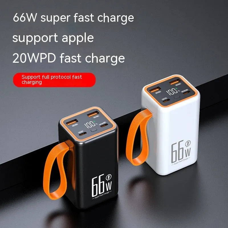 Black and white 20000mAh fast charge power bank with creative design