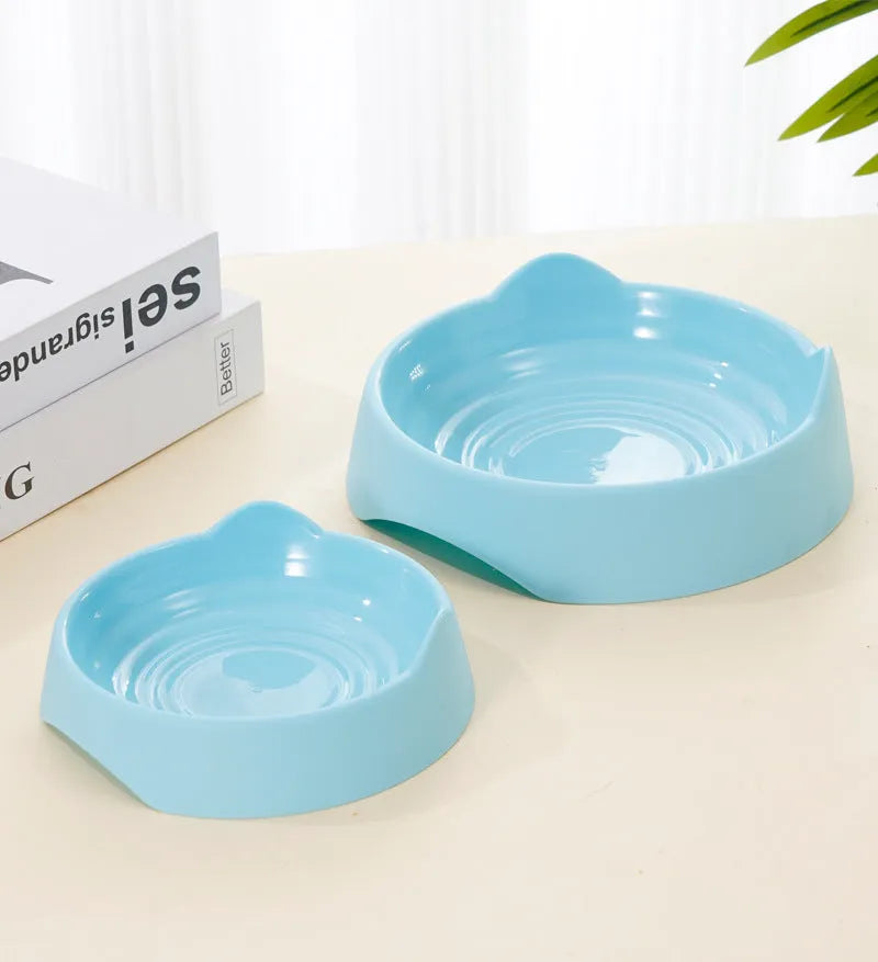 Ceramic dog slow feeder bowl with puzzle maze pattern in blue colour