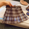 Children's plaid pleated skirt in A-line design with cotton blend fabric