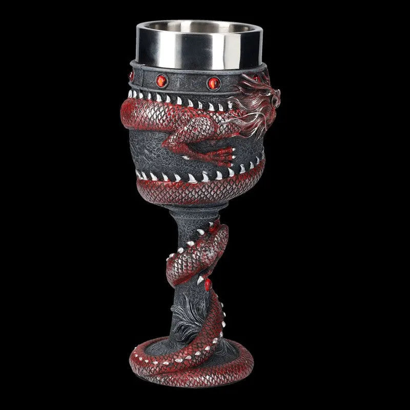 金色3D龙纹不锈钢红酒杯，容量200ml，复古风格设计