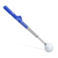 Telescopic golf swing training simulator in stainless steel available in black, blue and red colours