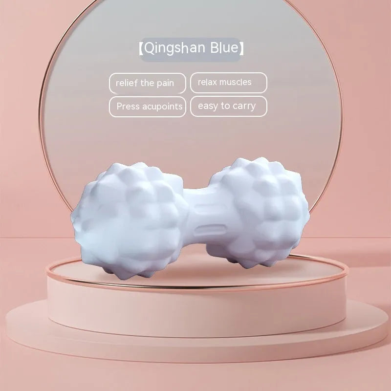 A 6cm diameter blue TPR foot massage ball on a plain background.