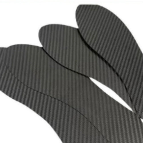 3K carbon fibre running insoles showing full palm design, available in black with three thickness options