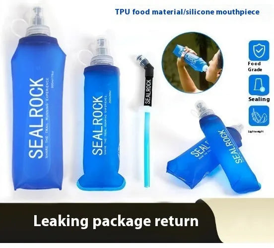 Plastic portable drinking straw with suction tube for outdoor hydration