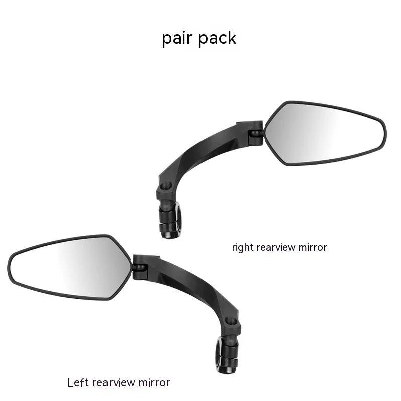 Black PMMA acrylic bicycle rearview mirror for mountain bikes with rotatable mounting