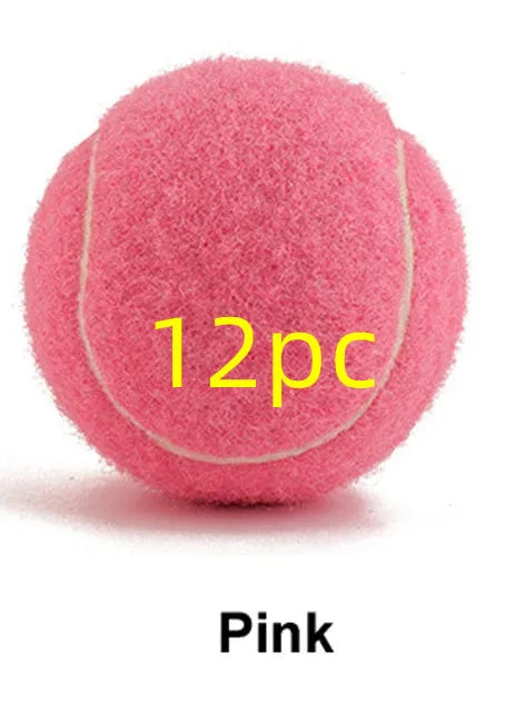 Colourful 6.3cm diameter rubber dog tennis ball toy for bite-resistant play