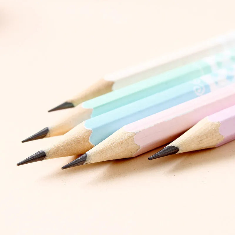 Barrel of 50 natural basswood hexagonal pencils with HB graphite leads